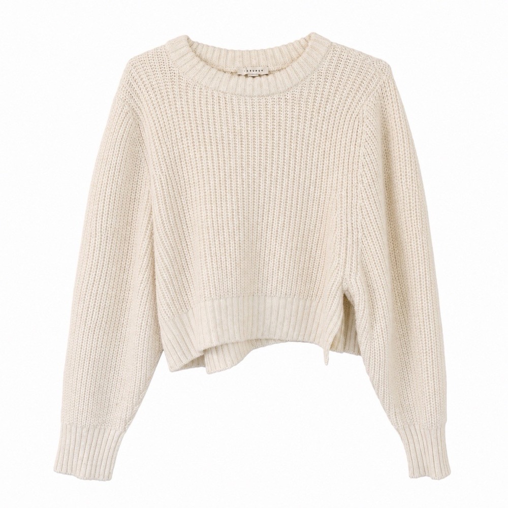 Topshop Women's M Chunky Knit Cropped Waist Pullover Cozy Cabincore Sweater